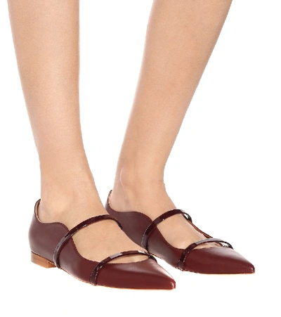 Shop Malone Souliers Maureen Leather Ballet Flats In Red