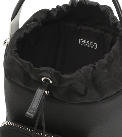 Shop Prada Nylon Bucket Bag In Black