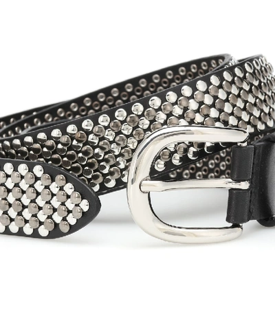 Shop Isabel Marant Studded Leather Belt In Silver