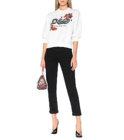 Shop Dolce & Gabbana Logo Cotton Sweatshirt In White