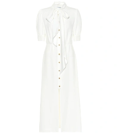 Shop Prada Embellished Sablé Shirt Dress In White