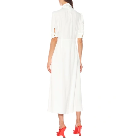 Shop Prada Embellished Sablé Shirt Dress In White