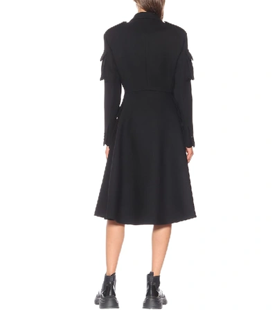 Shop Prada Virgin Wool Gabardine Coat In Black