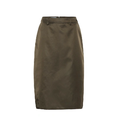 Shop Prada Nylon-gabardine Pencil Skirt In Green