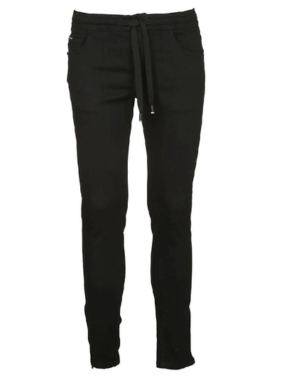 Shop Dolce & Gabbana Drawstring Jeans In Black