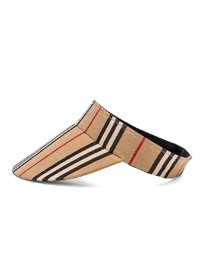 Shop Burberry Stripe Visor In Heritage Stripe