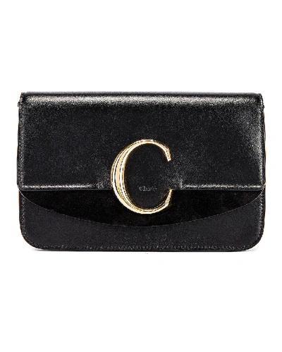 Shop Chloé Chloe C Chain Clutch Bag In Black