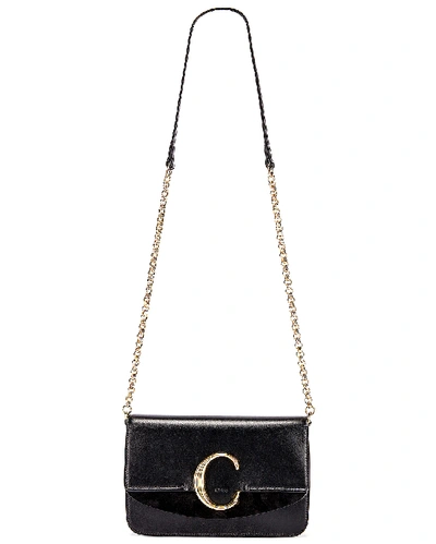 Shop Chloé Chloe C Chain Clutch Bag In Black