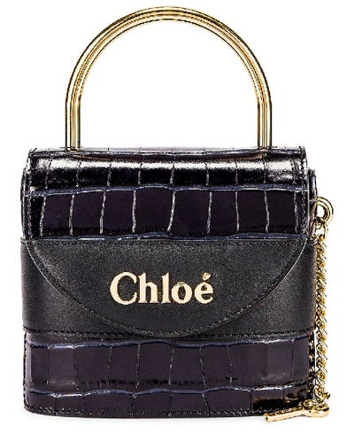 Chlo Small Abylock Embossed Croc Padlock Bag In Full Blue ModeSens