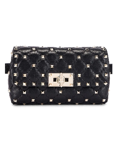 Shop Valentino Rockstud Spike Belt Bag In Black