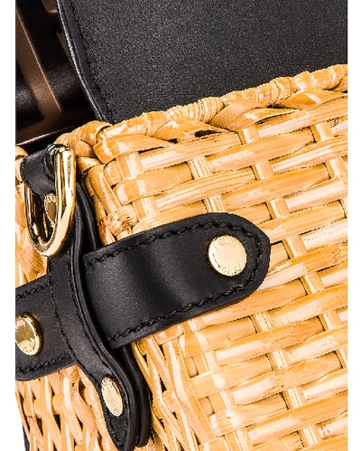 Shop Fendi Mini Flip Crossbody Bag In Black In Black & Natural