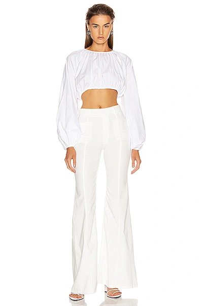 Shop Chloé Light Denim Flare Jean In White