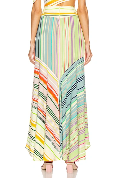 Shop Silvia Tcherassi Beverly Skirt In Green,stripes,orange,yellow In Summer Stripes