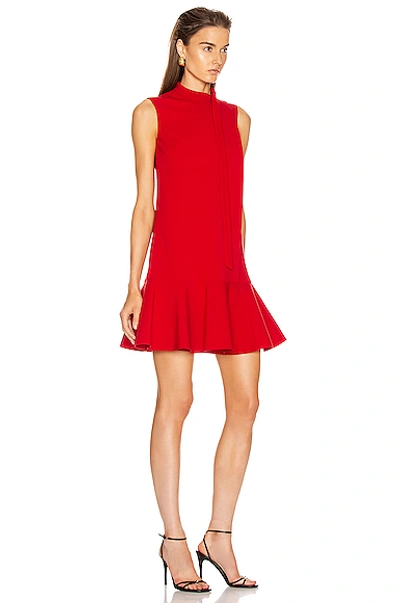 Shop Valentino Sleeveless Peplum Dress In Red