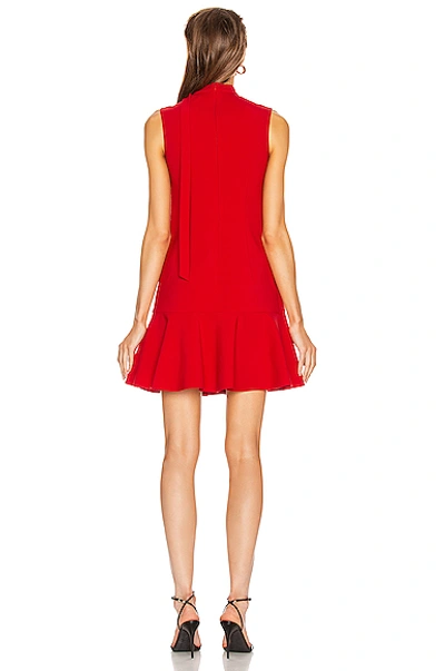 Shop Valentino Sleeveless Peplum Dress In Red