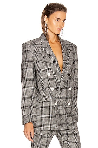 Shop Isabel Marant Deagan Blazer Jacket In Black & Ecru