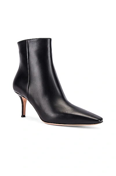 Shop Gianvito Rossi Vitello Kitten Heel Booties In Black