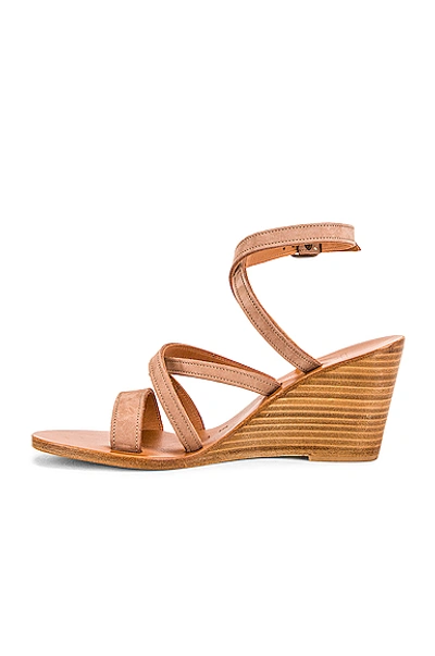 Shop Kjacques K Jacques Chloe Wedge In Neutral In Nubuk Piedra