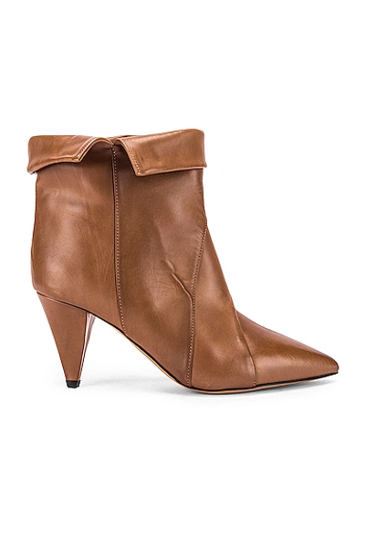 Shop Isabel Marant Larel Leather Boot In Brown,neutral In Natural