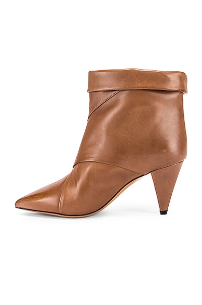 Shop Isabel Marant Larel Leather Boot In Brown,neutral In Natural