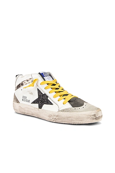 Shop Golden Goose Mid Star Sneaker In White & Snake Print