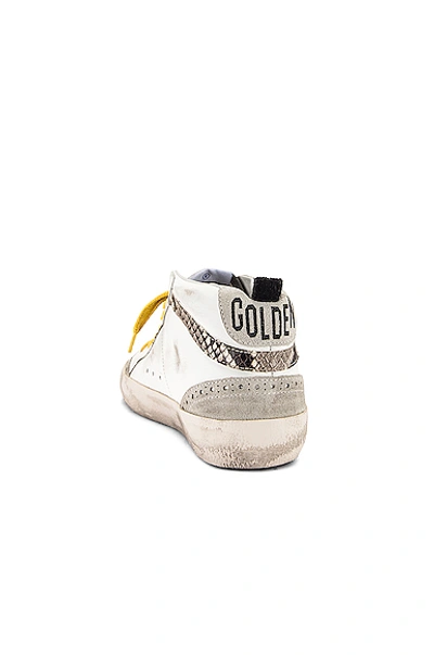 Shop Golden Goose Mid Star Sneaker In White & Snake Print