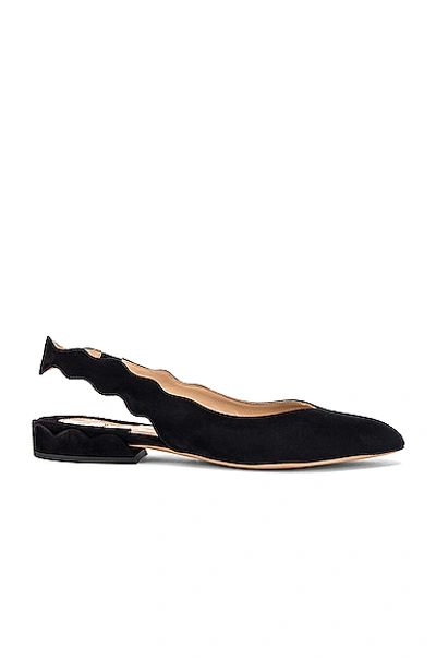 Shop Chloé Laurena Slingback Flats In Black