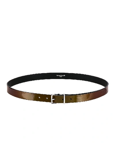 Shop Maison Margiela Belt In Metallic Green