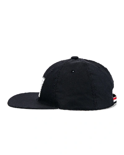 Shop Thom Browne Logo Baseball Cap In Blue In Navy