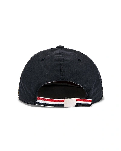 Shop Thom Browne Logo Baseball Cap In Blue In Navy