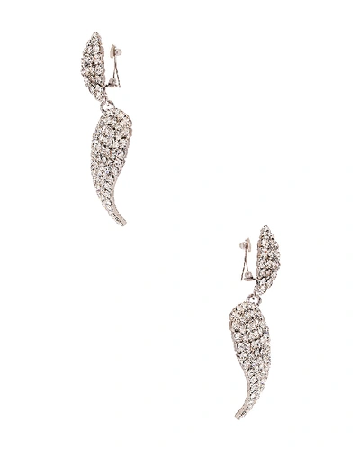 Shop Alessandra Rich Heart Earrings In Crystal