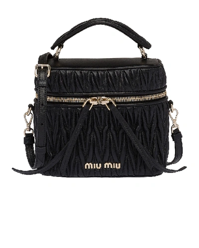 Shop Miu Miu Quilted Mini Bag In Black