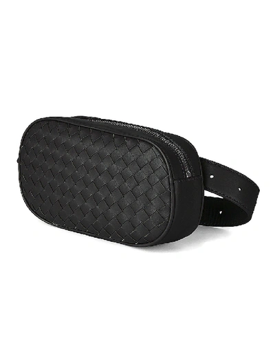 Shop Bottega Veneta Woven Belt Bag In Black