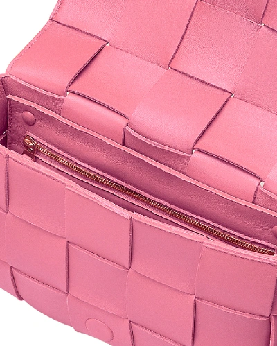 Shop Bottega Veneta Small Woven Cassette Bag In Rosa & Silver