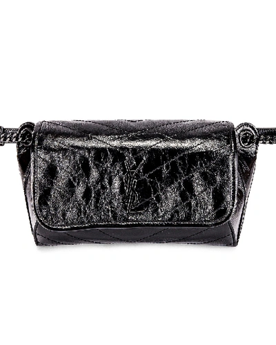 Shop Saint Laurent Niki Monogramme Body Bag In Black