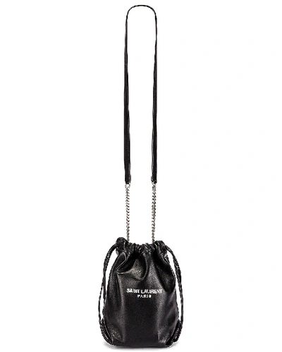 Shop Saint Laurent Teddy Pouch Chain Bag In Black