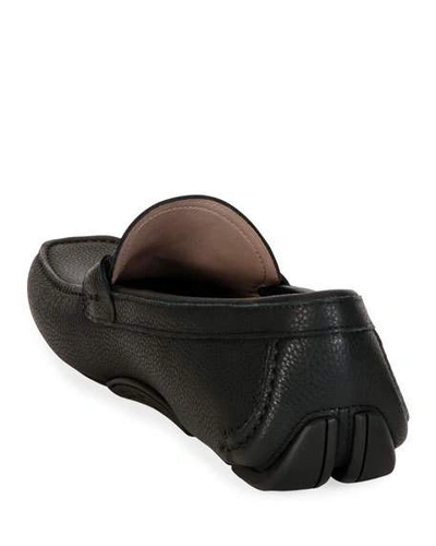 Ferragamo Front 4 Leather Loafers In Black