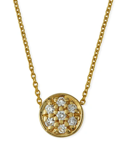 Shop Roberto Coin 18k Diamond Pave Circle Pendant Necklace In Gold