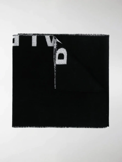 Shop Balenciaga Jacquard Logo Scarf In Black