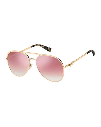 Shop Marc Jacobs Daisy 2s Mirrored Aviator Sunglasses In Pink