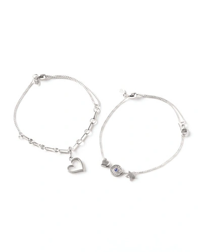 Shop Alex And Ani Strength & Protection Bracelets, Set Of 2 In Silver