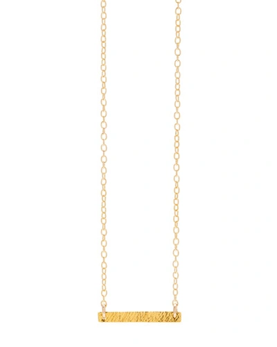 Shop Gorjana Knox Bar Pendant Necklace In Gold