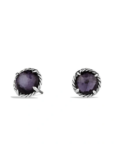 Shop David Yurman Petite Chatelaine Stone Earrings In Black Orchid