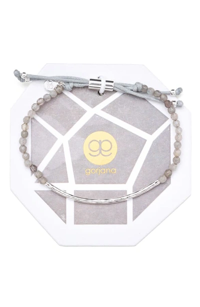 Shop Gorjana Power Gemstone Bracelet In Balance/ Labradorite/ Silver
