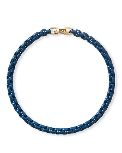 Shop David Yurman Dy Bel Aire Chain Bracelet With 14k Gold, 4mm In Navy