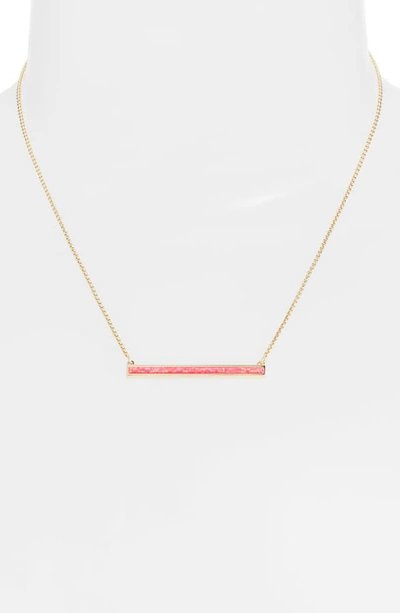 Shop Kendra Scott Kelsey Bar Necklace In Hot Pink Opal