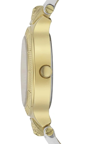 Shop Versus Claremont Leather Strap Watch, 32mm In White/ Silver/ Gold
