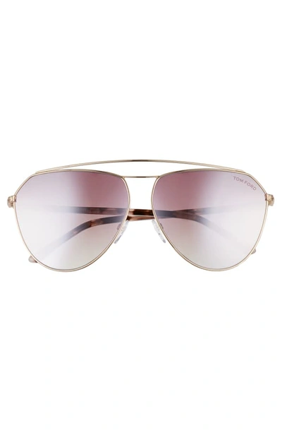 Shop Tom Ford Binx 63mm Oversize Aviator Sunglasses In Rose Gold/ Pink Gradient