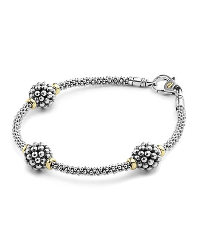 Shop Lagos 10mm Caviar Ball Station Bracelet In Silver/gold