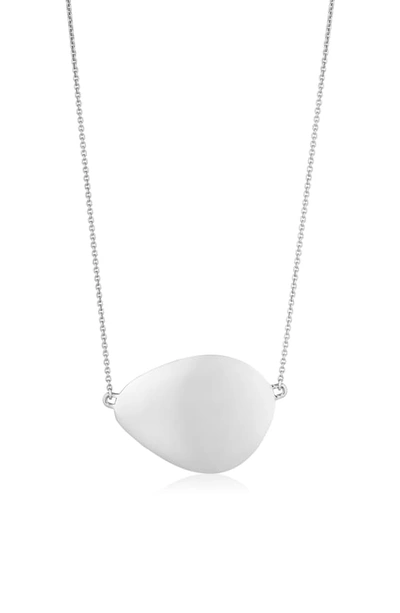 Shop Monica Vinader Nura Large Teardrop Pendant Necklace In Silver